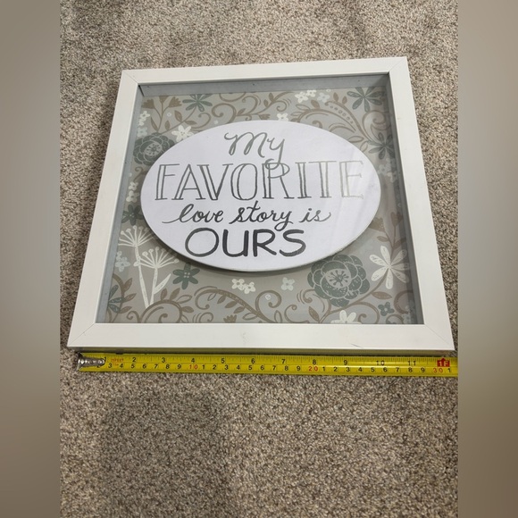 “My Favorite Love Story Is Ours” 12x12 Shadow Box Framed Art Work Wedding - Picture 3 of 6